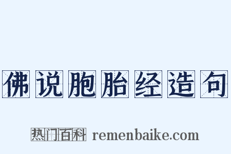 佛说胞胎经造句是什么意思的图片